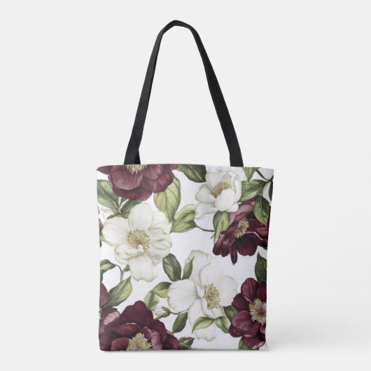 Tote Bag Motif Floral Bourgogne Monogramme Apron (Dos)