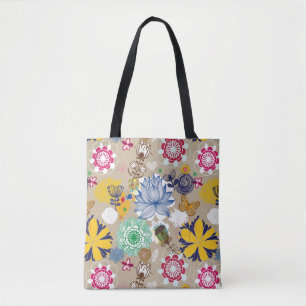 Tote Bag Motif floral dans le rétro style 3