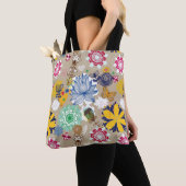Tote Bag Motif floral dans le rétro style 3 (De près)