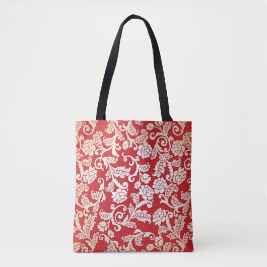 Tote Bag Motif floral d'arrière - plan de damassé (Devant)