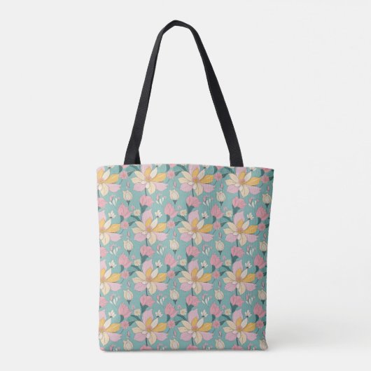 Tote Bag Motif floral de couleur pastel (Dos)