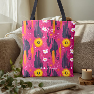 Tote Bag Motif floral de désert rose – Cactus botanique aud