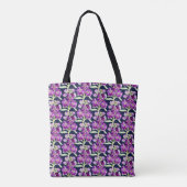 Tote Bag Motif floral de fleurs d'aquarelle violette stock (Dos)
