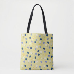 Tote Bag Motif floral de fleurs sauvages et de mûres