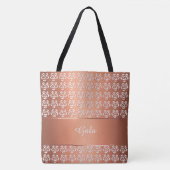 Tote Bag motif floral de gradient. monogramme (Devant)