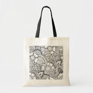 Tote Bag Motif floral de griffonnage