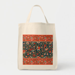 Tote Bag Motif floral indo-persan bohème vintage rouge