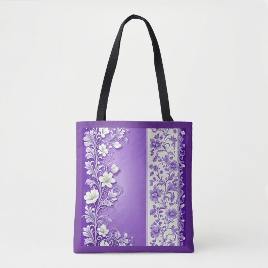 Tote Bag Motif floral Lilac-pourpre (Devant)