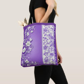 Tote Bag Motif floral Lilac-pourpre (De près)