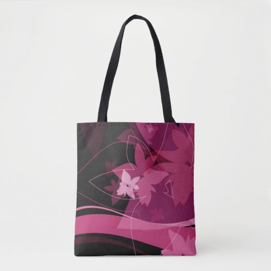 Tote Bag Motif floral magenta (Devant)