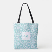 Tote Bag Motif floral mod avec initiales (Dos)