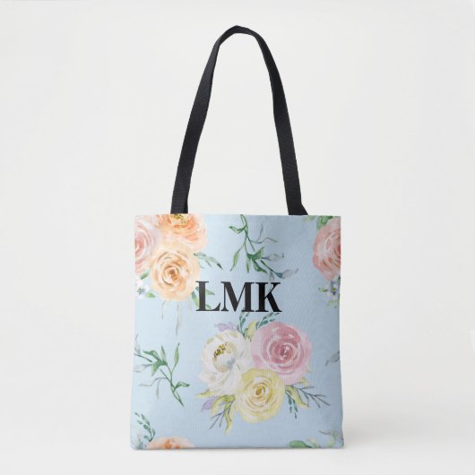 Tote Bag Motif floral monogramme (Devant)