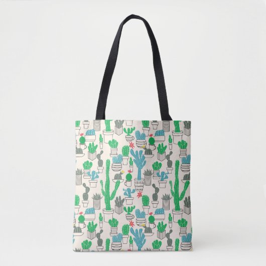 Tote Bag Motif floral naturel mignon de cactus (Devant)