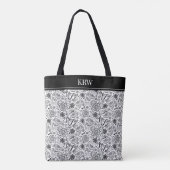 Tote Bag Motif floral noir (Dos)