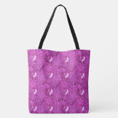 Tote Bag Motif floral pourpre. Nom (Dos)