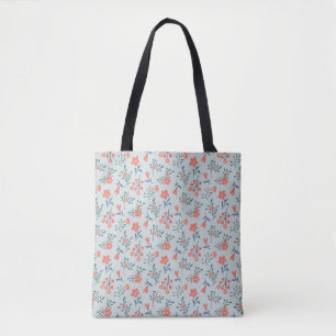 Tote Bag Motif floral Prairie de corail