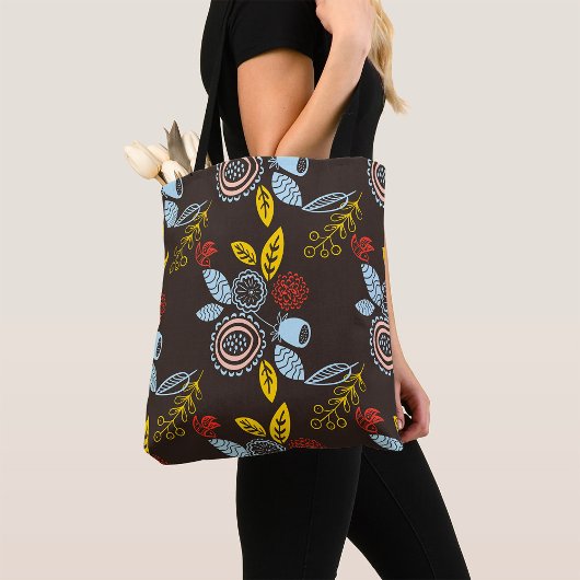 Tote Bag Motif floral rétro