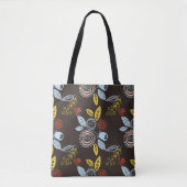 Tote Bag Motif floral rétro (Devant)