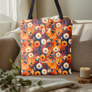 Tote Bag Motif floral rouge gras – Botanique artistique de