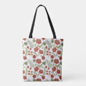 Tote Bag Motif floral rouge sans couture sur arrière - plan (Dos)
