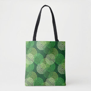Tote Bag Motif floral vert
