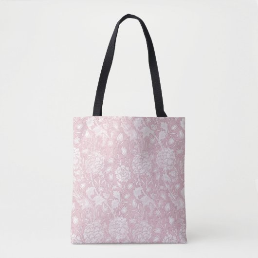 Tote Bag Motif Floral William Morris en rose (Devant)