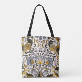 Tote Bag Motif floral William Morris Lodden : bleu or (Dos)