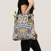 Tote Bag Motif floral William Morris Lodden : bleu or (De près)