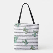 Tote Bag Motif fluide cactus aquarelle (Dos)