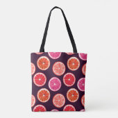 Tote Bag Motif foncé Citrus peint à la main (Dos)