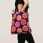 Tote Bag Motif foncé Citrus peint à la main (De près)