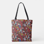 Tote Bag Motif frais de chat de hippie (Dos)