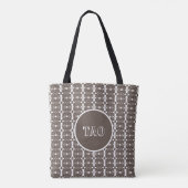 Tote Bag Motif géométrique Abstrait Brown et blanc moderne (Dos)