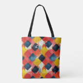 Tote Bag Motif géométrique Abstrait en diamants (Dos)