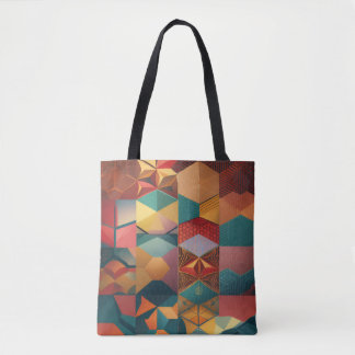 Tote Bag Motif géométrique abstrait en hexagone