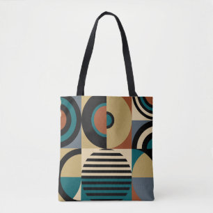 Tote Bag motif géométrique Abstrait. Style memphis sans fai