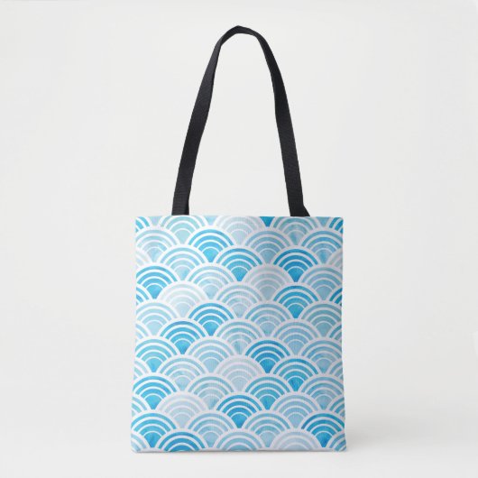 Tote Bag Motif géométrique Abstrait transparent avec eau bl (Devant)