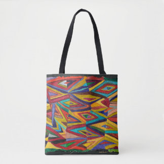 Tote Bag motif géométrique audacieux, couleurs lumineuses