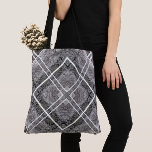 Tote Bag Motif géométrique avec arbres enneigés d'hiver