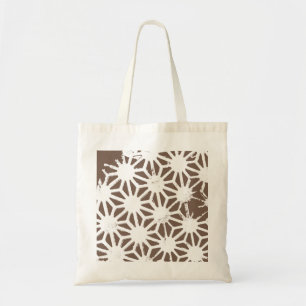 Tote Bag motif géométrique Brown et blanc