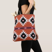 Tote Bag Motif géométrique coloré Aztec (De près)