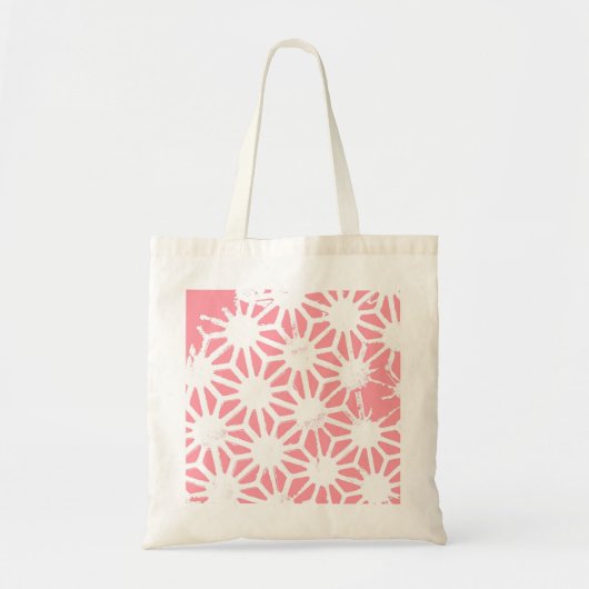 Tote Bag Motif géométrique corail (Devant)