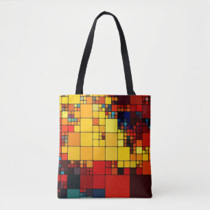 Tote Bag Motif géométrique d'arc-en-ciel vibrant abstrait