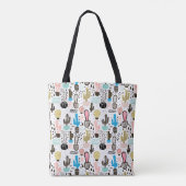 Tote Bag Motif géométrique de cactus moderne (Dos)