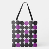 Tote Bag Motif géométrique de points noirs violets en gras (Dos)