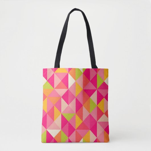 Tote Bag Motif géométrique de triangles (Devant)