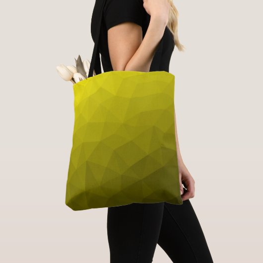 Tote Bag Motif géométrique dégradé foncé jaune (De près)