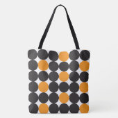 Tote Bag Motif géométrique des points noirs orange gras (Dos)