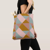 Tote Bag Motif géométrique en couleur Earthy Pastel (De près)