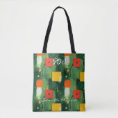 Tote Bag Motif géométrique gras avec rouge, jaune et vert (Devant)